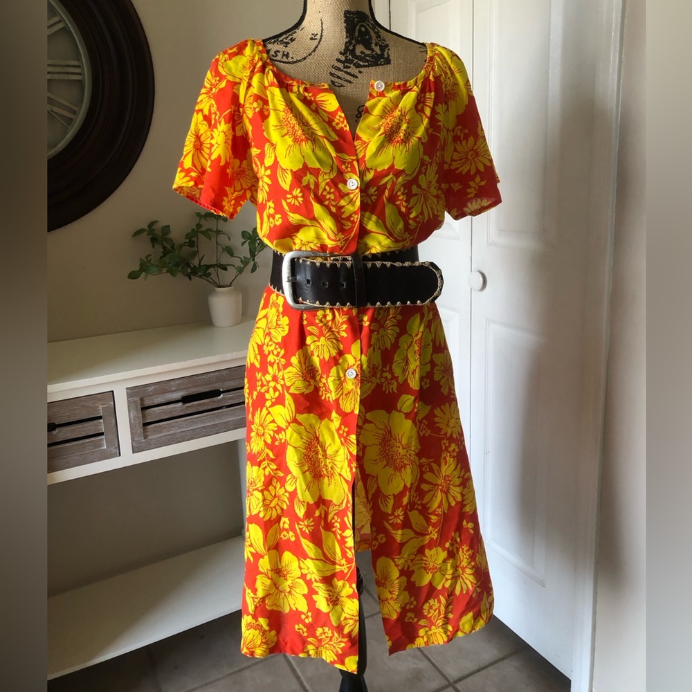 Vibrant Button-Down Dress - Women’s Medium